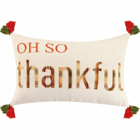 PUESTA EN ESCENA 14 x 20 in. Oh So Thankful Embroidered Polyester Filler Pillow PU3686242